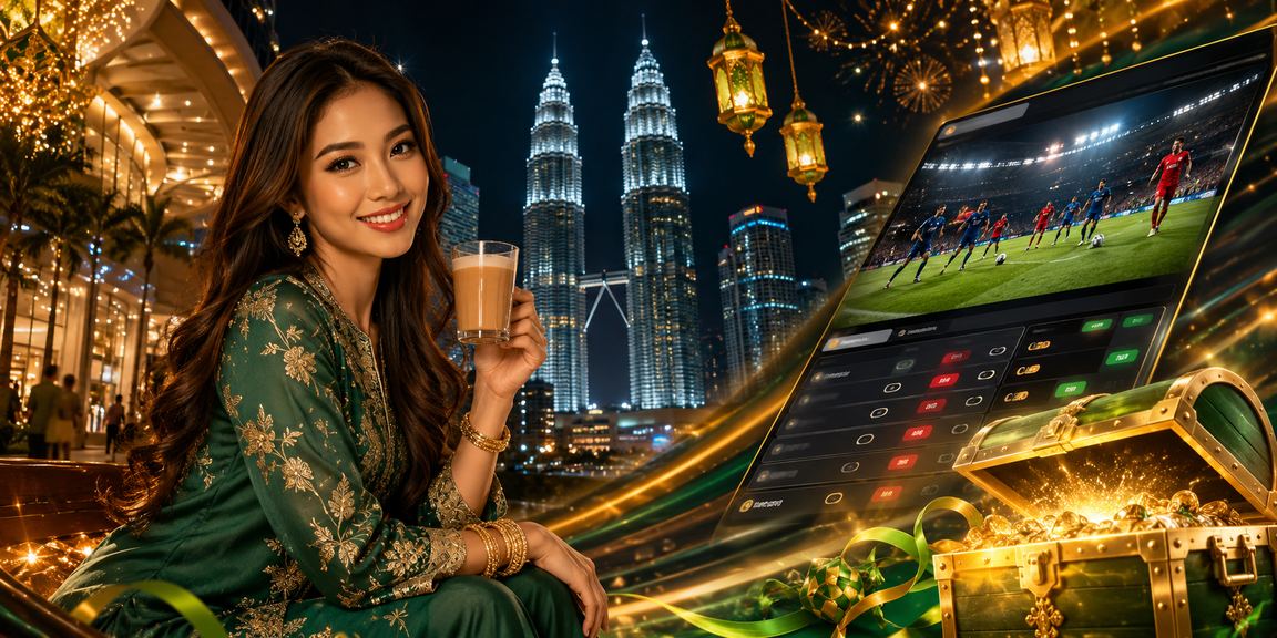 Suasana pertaruhan sukan di Kuala Lumpur semasa perayaan Hari Raya yang meriah dan penuh semangat